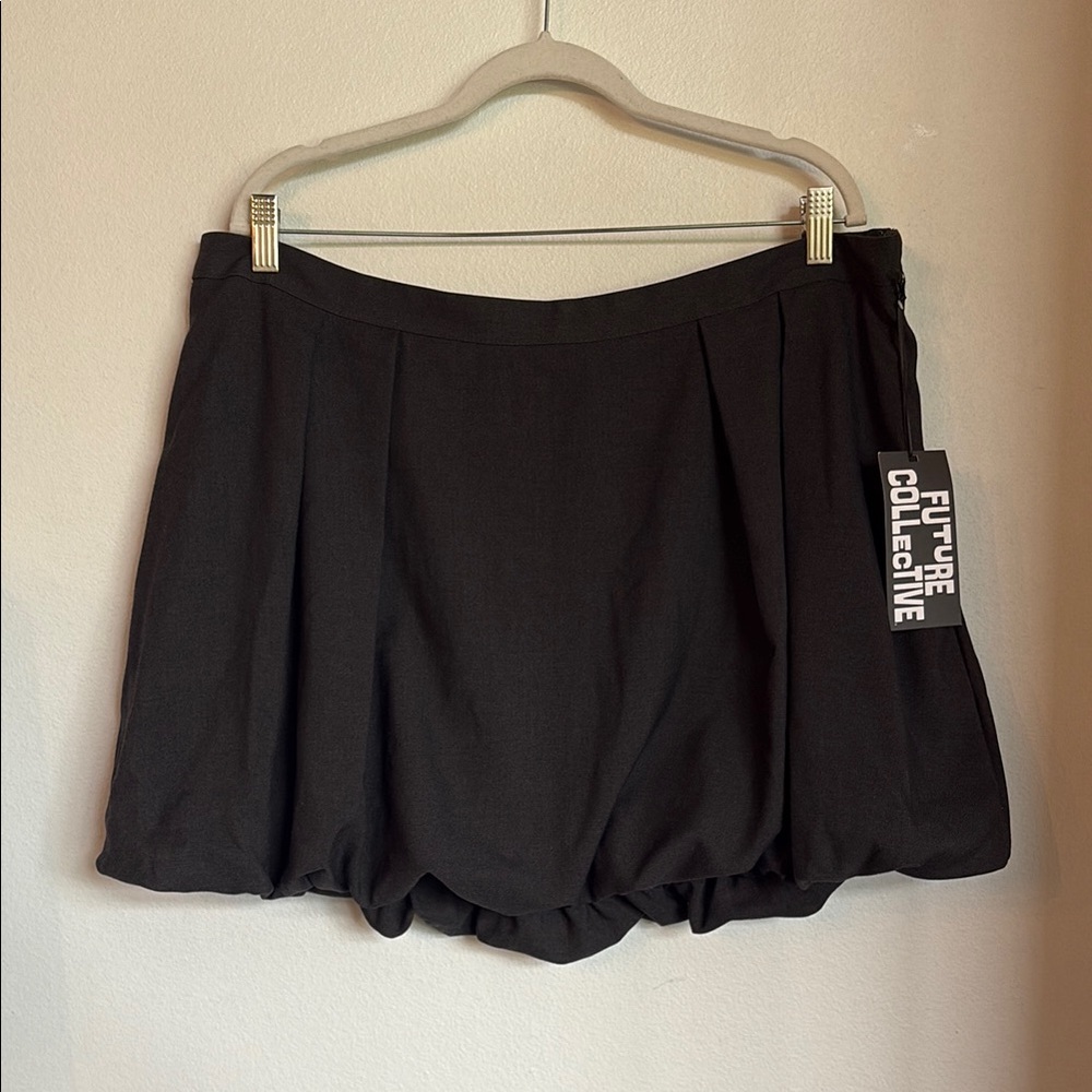 Future Collective Women's Black Mini Bubble Skirt